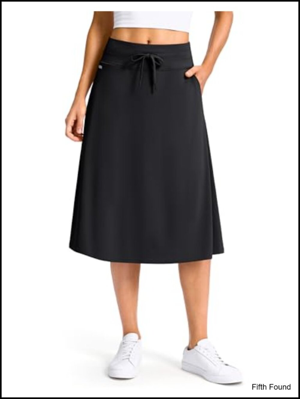 Women's 28" Midi Skort High Waisted with Pockets Built-in Shorts Stretch Golf